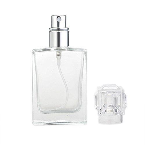 Custom new refillable skincare square perfume spray glass bottle package 30ml 50ml 100ml