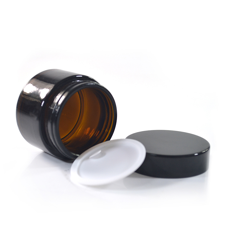 Custom packaging 30g 30ml matt amber cream container 5g 10g 15g 20g  50g 100g glass cosmetic jar with plastic lid
