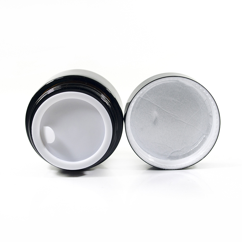 Custom packaging 30g 30ml matt amber cream container 5g 10g 15g 20g 50g 100g glass cosmetic jar with plastic lid