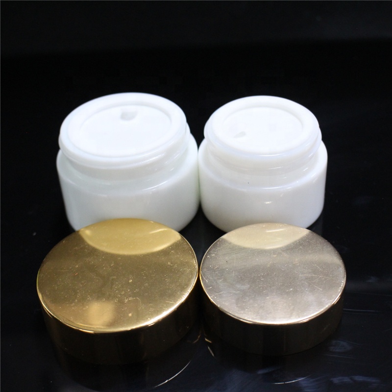 Custom painting ceramic glass 15g 20g 30g 50g 100g opal white porcelain glass cosmetic cream jar with lid