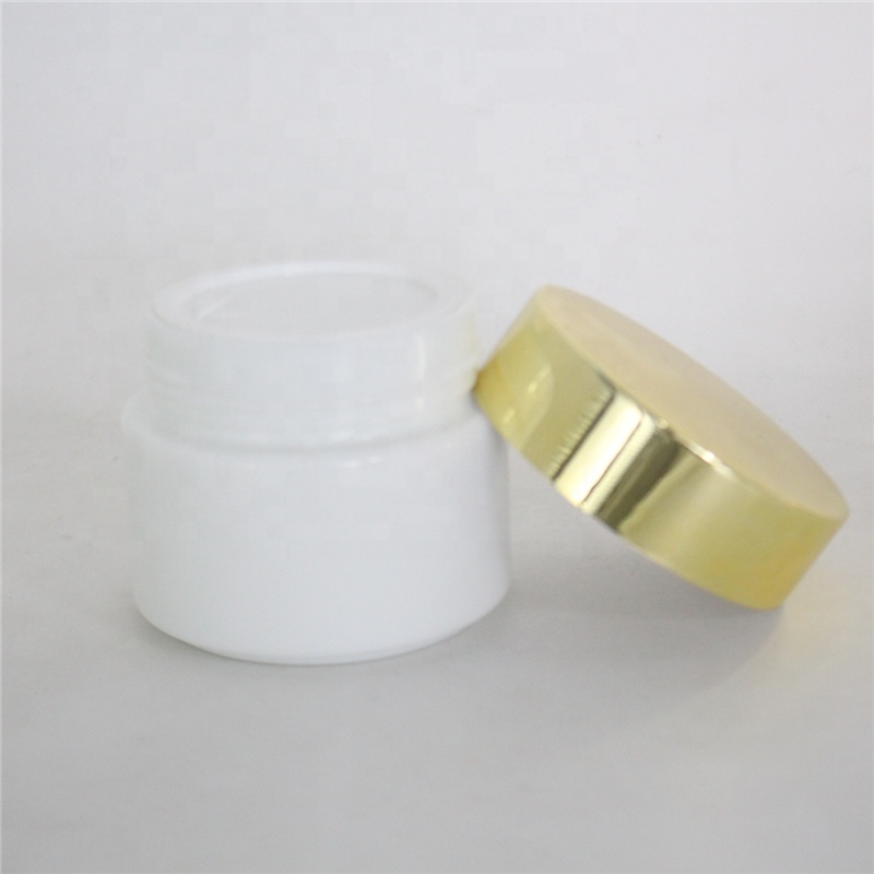 Custom painting ceramic glass 15g 20g 30g 50g 100g opal white porcelain glass cosmetic cream jar with lid
