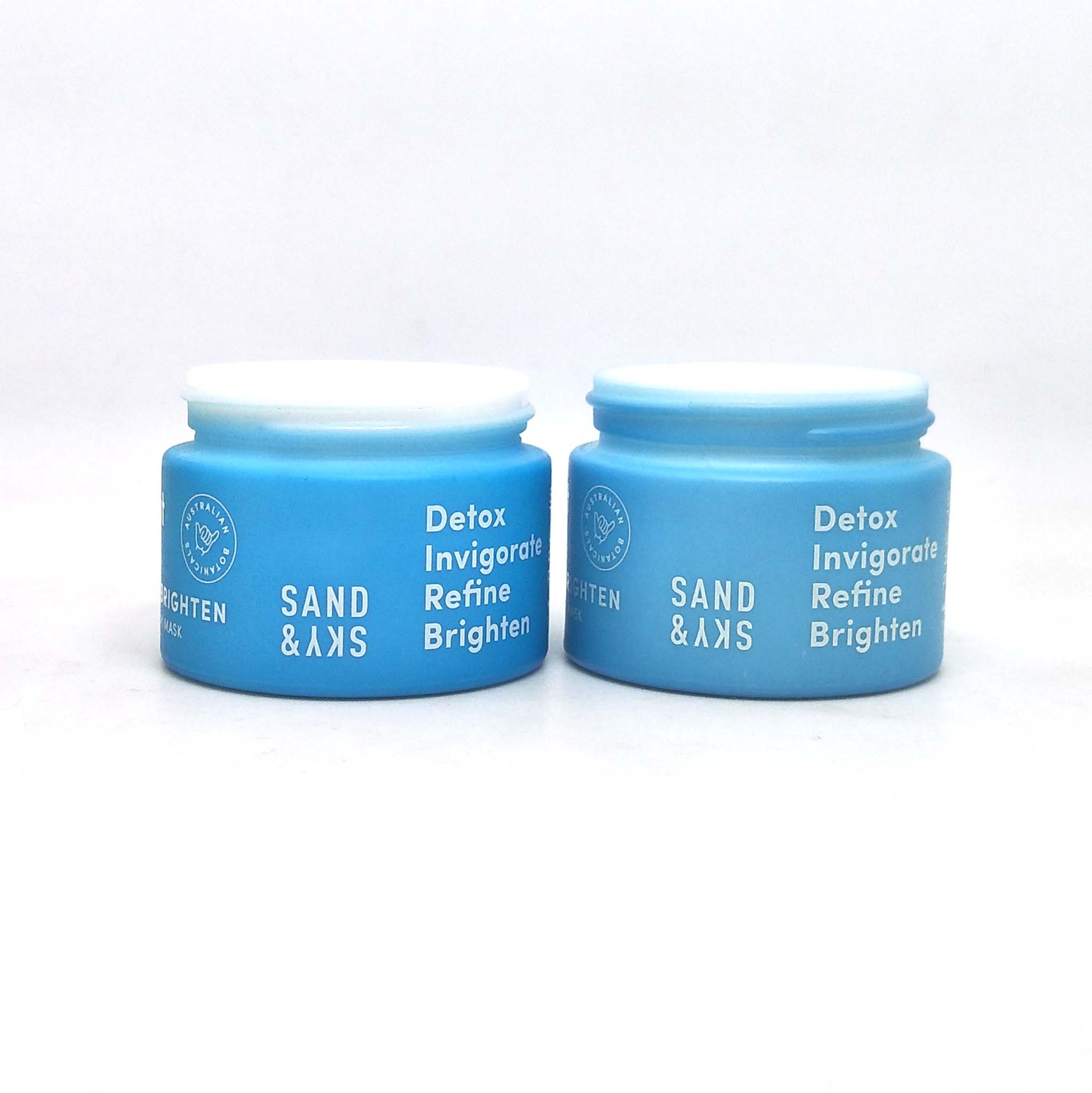 Custom painting matte blue ceramic glass jar 15ml 20ml 30ml 50ml 100ml opal white porcelain cosmetic cream jar with lid