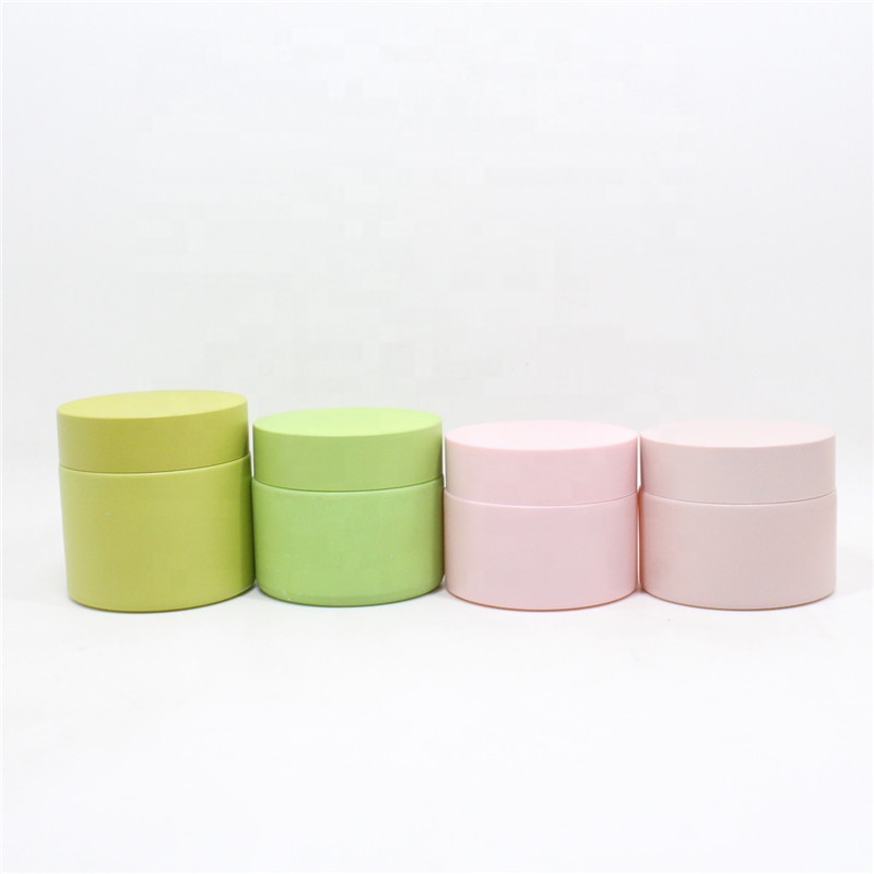 Custom painting matte green pink white opal ceramic cosmetic glass jars 50g