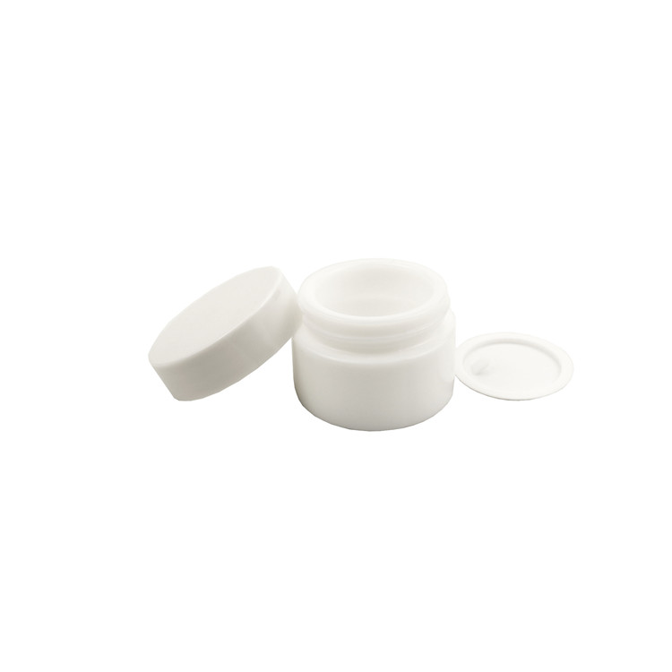 Custom painting matte pink ceramic glass jar 15ml 20ml 30ml 50ml 100ml opal white porcelain glass cosmetic cream jar with lid