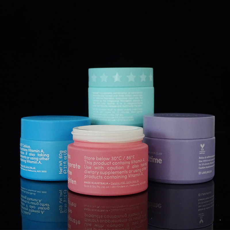 Custom painting matte pink ceramic glass jar 15ml 20ml 30ml 50ml 100ml opal white porcelain glass cosmetic cream jar with lid