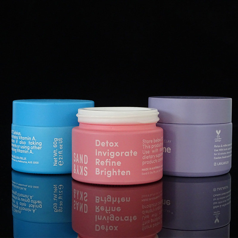 Custom painting matte pink ceramic glass jar 15ml 20ml 30ml 50ml 100ml opal white porcelain glass cosmetic cream jar with lid