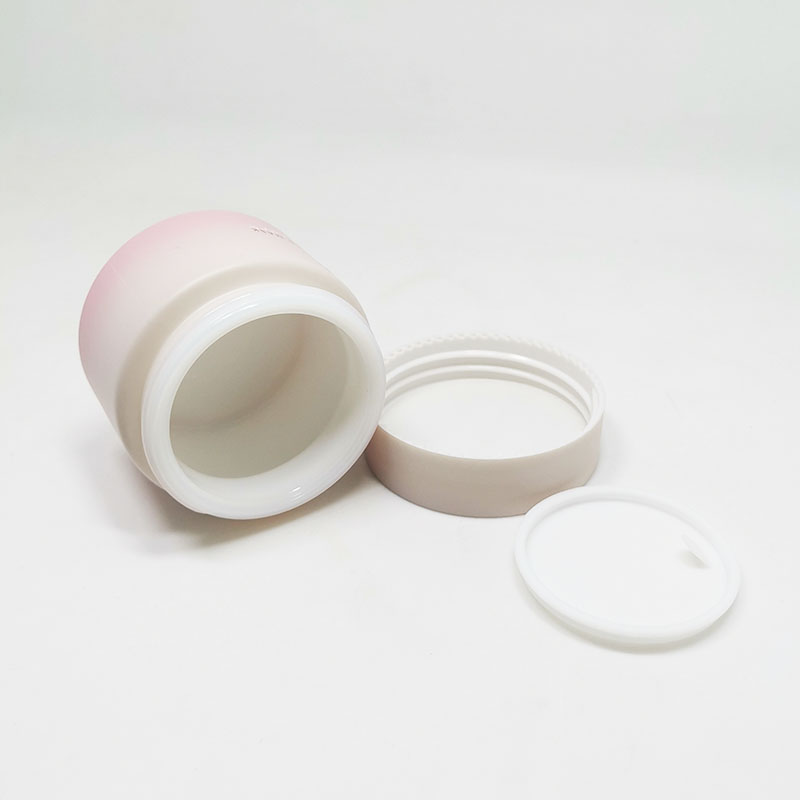Custom painting matte pink ceramic glass jar 15ml 20ml 30ml 50ml 100ml opal white porcelain glass cosmetic cream jar with lid