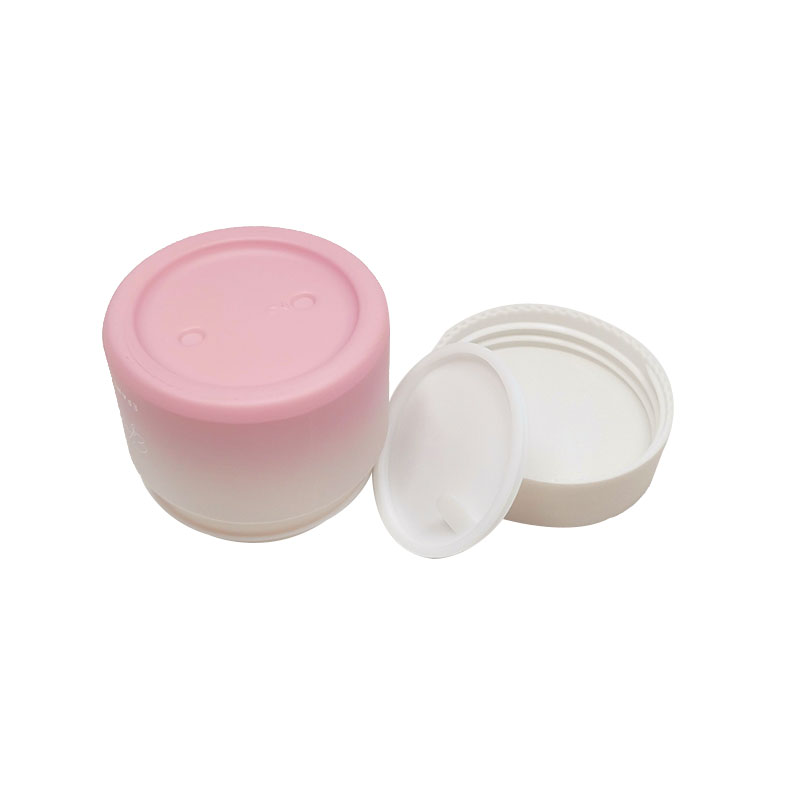 Custom painting matte pink ceramic glass jar 15ml 20ml 30ml 50ml 100ml opal white porcelain glass cosmetic cream jar with lid