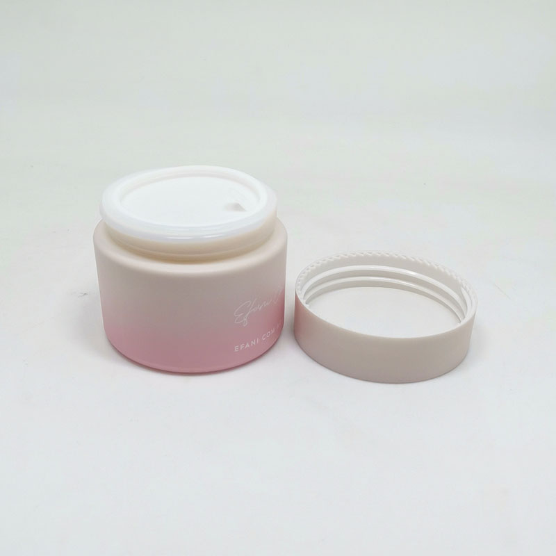 Custom painting matte pink ceramic glass jar 15ml 20ml 30ml 50ml 100ml opal white porcelain glass cosmetic cream jar with lid