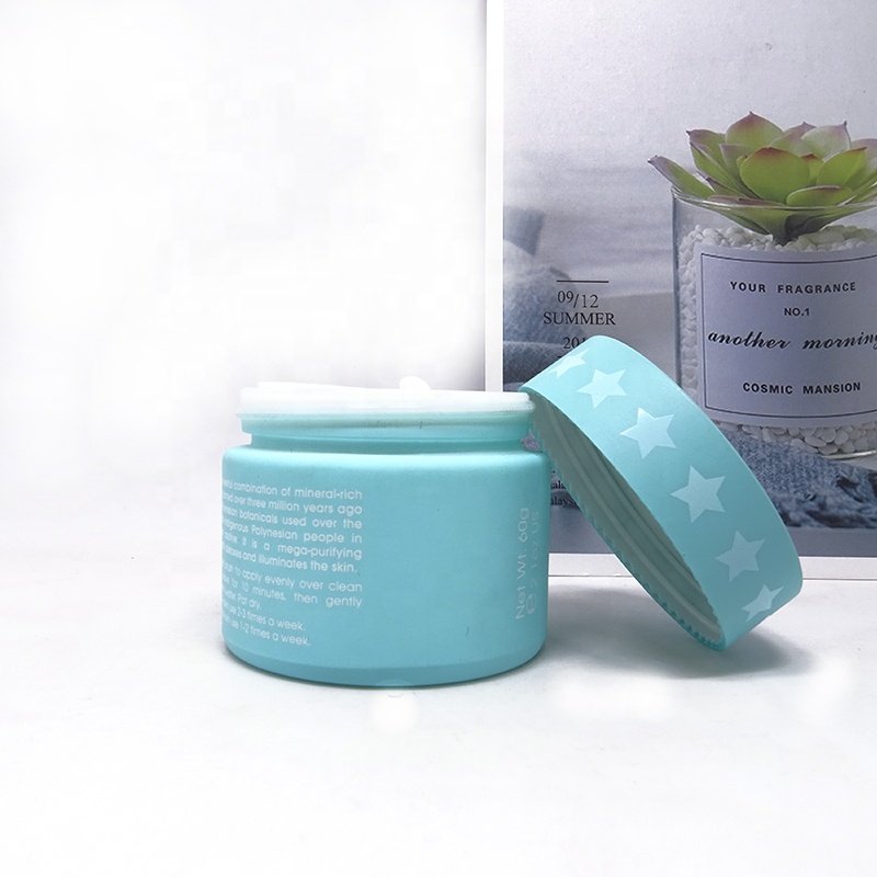 Custom painting matte pink ceramic glass jar 15ml 20ml 30ml 50ml 100ml opal white porcelain glass cosmetic cream jar with lid