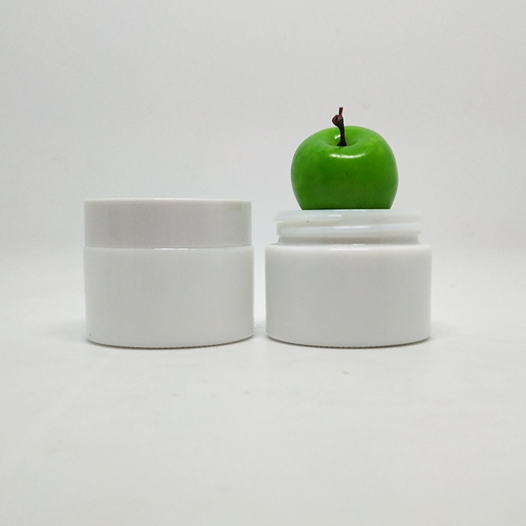 Custom painting matte pink ceramic glass jar 20ml 50mlopal white porcelain glass cosmetic cream jar with lid