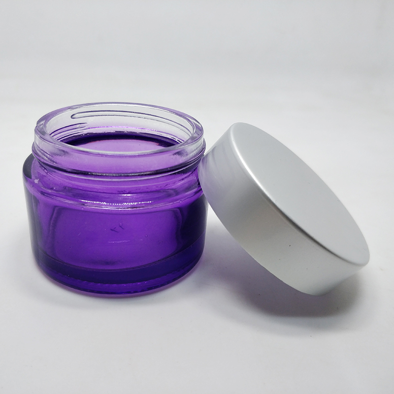 Custom painting matte pink purple glass jar 15ml 20ml 30ml 50ml 60ml green amber frosted clear glass cosmetic cream jar with lid