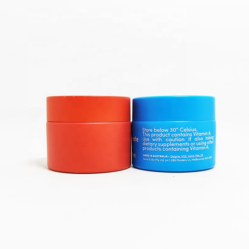 Custom painting matte red blue white opal ceramic cosmetic glass jars 50g
