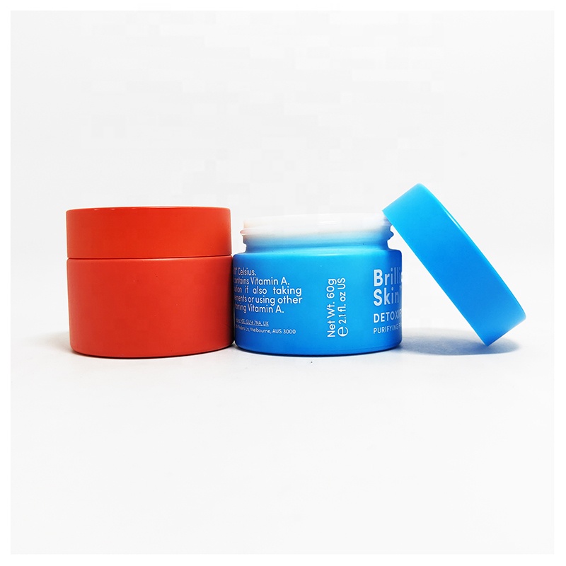 Custom painting matte red blue white opal ceramic cosmetic glass jars 50g
