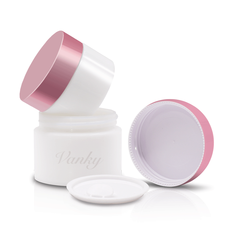 Custom painting matte violet ceramic glass jar 15ml 30ml 50ml 100ml opal white porcelain glass