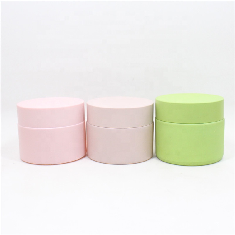 Custom painting pink ceramic glass jar opal white porcelain glass cosmetic cream jar with lid