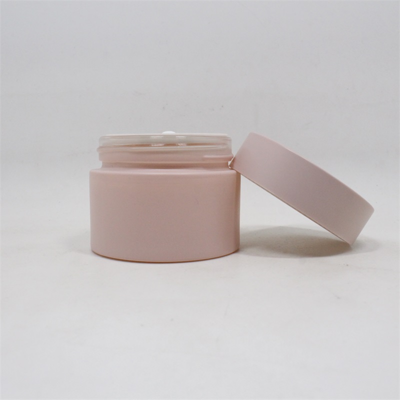 Custom painting pink glass jar 15ml 20ml 30ml 50ml 100ml glass cosmetic cream jar with lid for sale emballage cosmetique