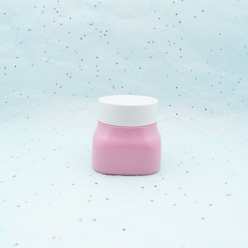 Custom painting square Purple ceramic glass jar 50g 150g opal white porcelain glass cosmetic cream jar with lid