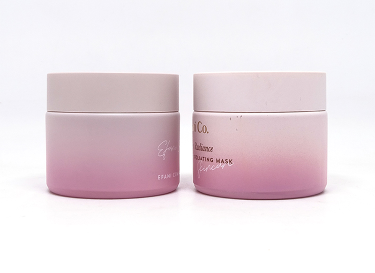 Custom pink color 15g 50g 100g Opal White Ceramic Cosmetic Packaging Glass Jar for Skin Care Cream