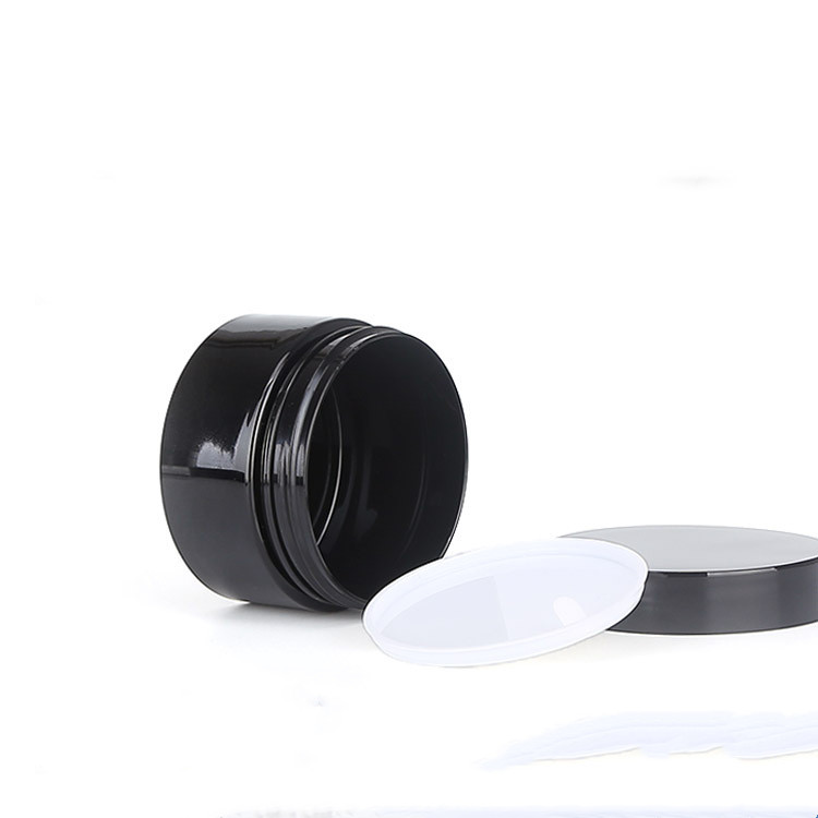 Custom plastic container 50g 80g 100g plastic lid matt black cosmetic jar for skin cream