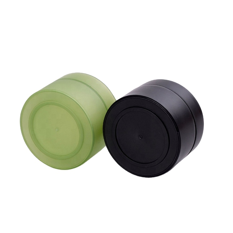 Custom plastic container jar 15g 30g 50g plastic lid matt black green cosmetic jar for skin cream