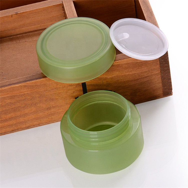 Custom plastic container jar 15g 30g 50g plastic lid matt black green cosmetic jar for skin cream