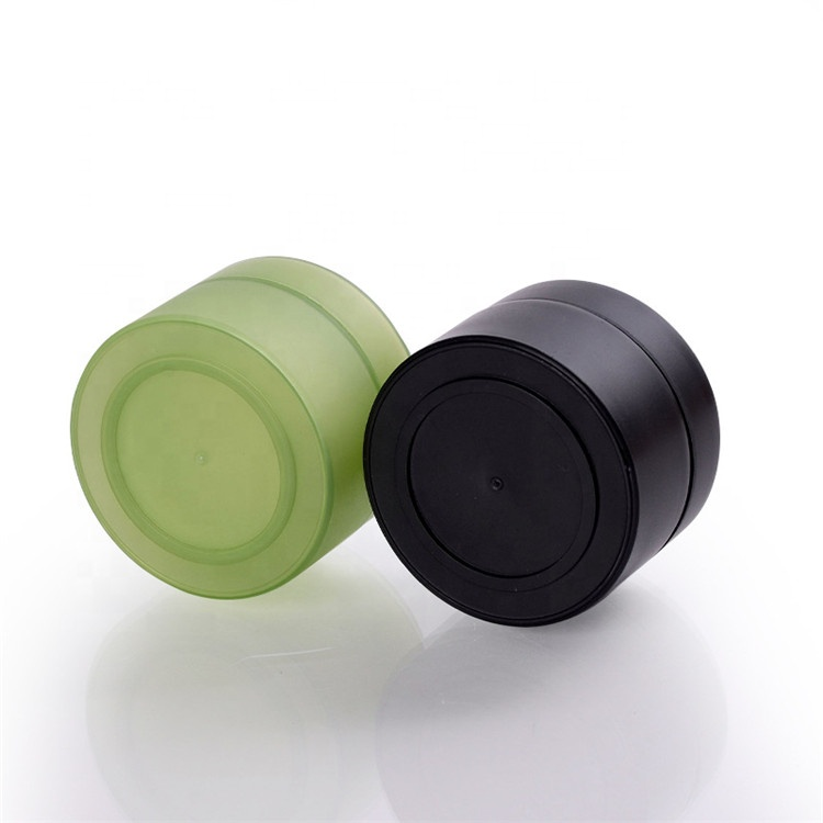 Custom plastic container jar 15g 30g 50g plastic lid matt black green cosmetic jar for skin cream