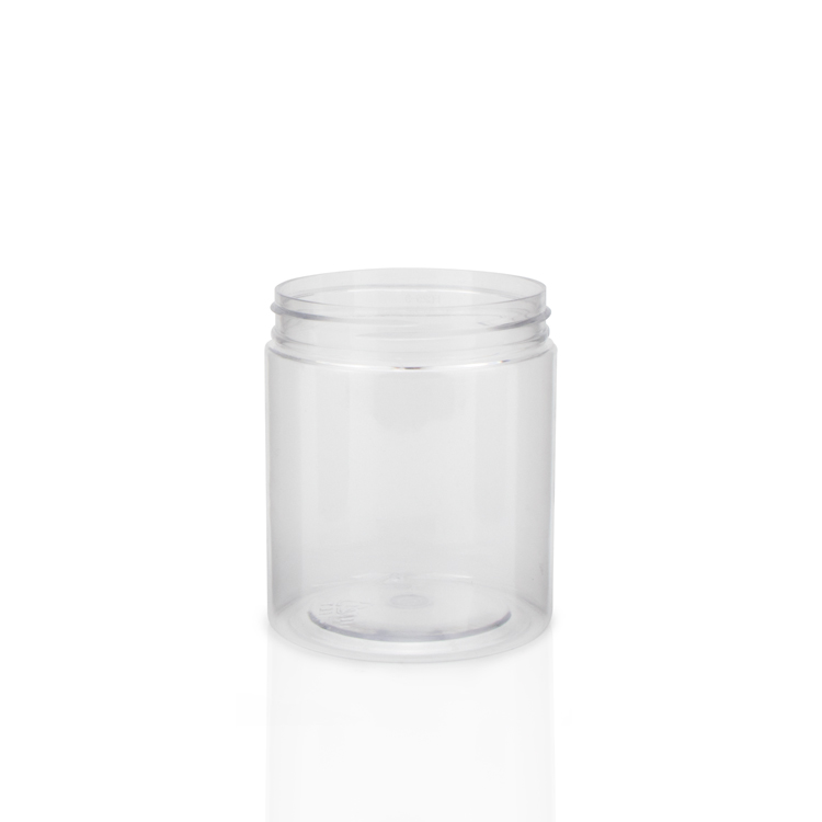 Custom printed 1 2 3 4 5 oz cosmetic hair wax big mouth clear pet plastic container jar with white screw lid
