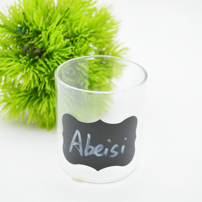 Custom printed candle jars glass empty clear candle jars with bamboo lids