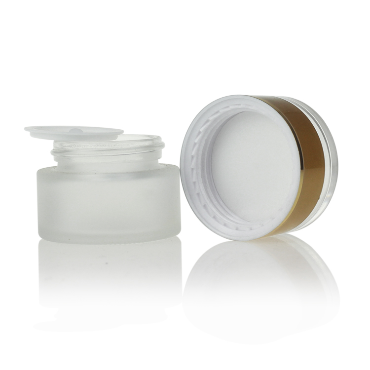 Custom printed luxury frosted face cream container cosmetic glass jar 20g with acrylic cap