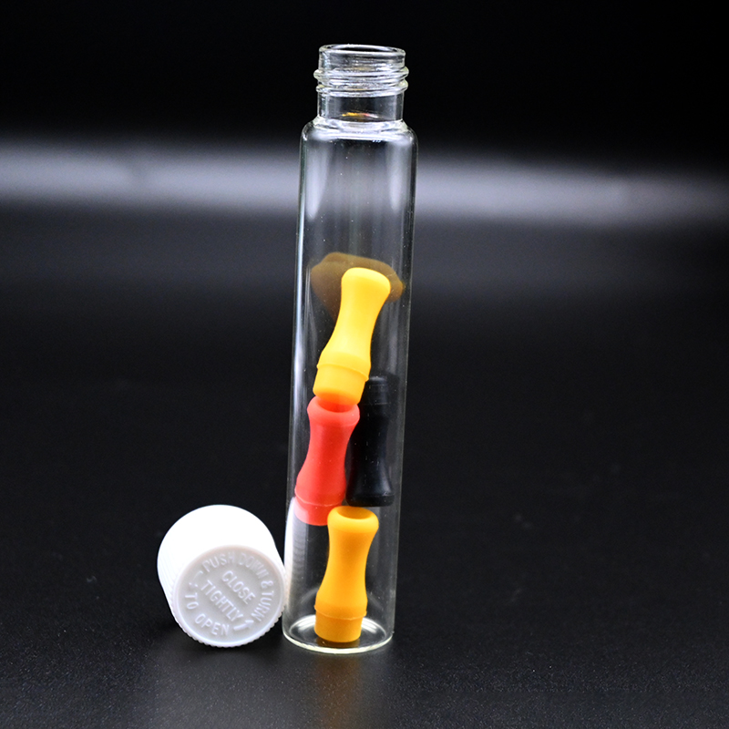 Custom printing Cone Prerolled clear child resistant round glass pre roll tube packaging