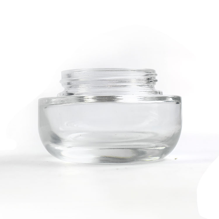 Custom printing glass jar white oval dome cosmetic oval shape jar for hemp weed