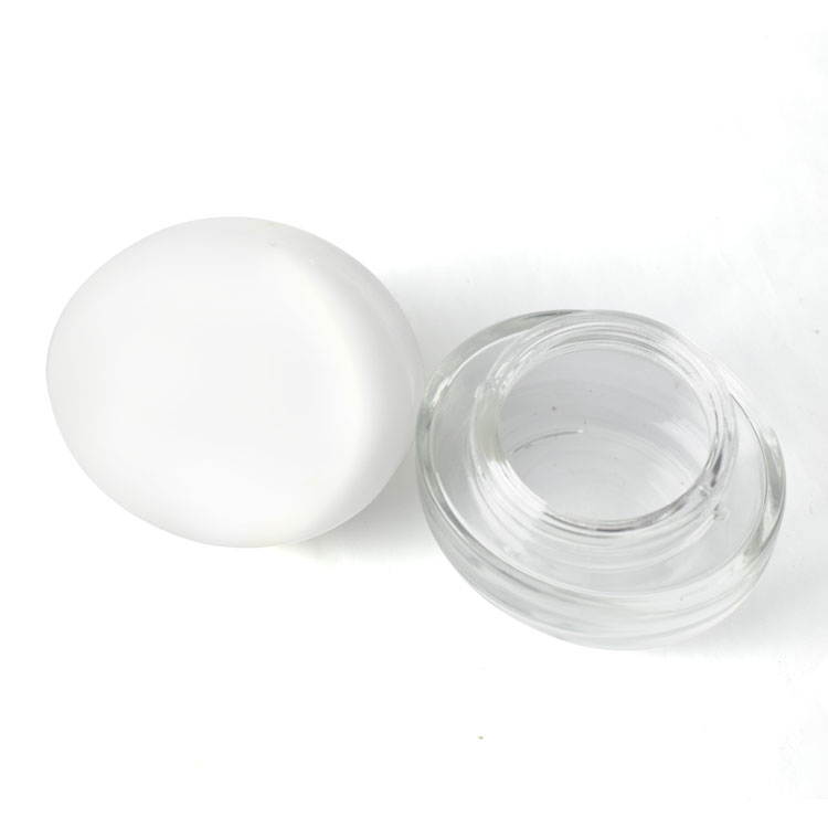 Custom printing glass jar white oval dome cosmetic oval shape jar for hemp weed