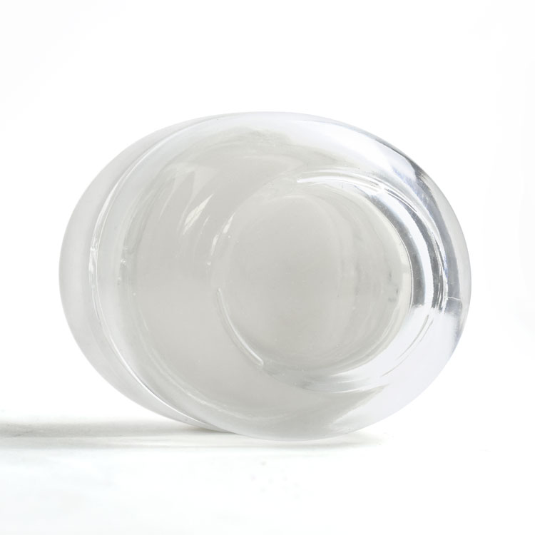 Custom printing glass jar white oval dome cosmetic oval shape jar for hemp weed