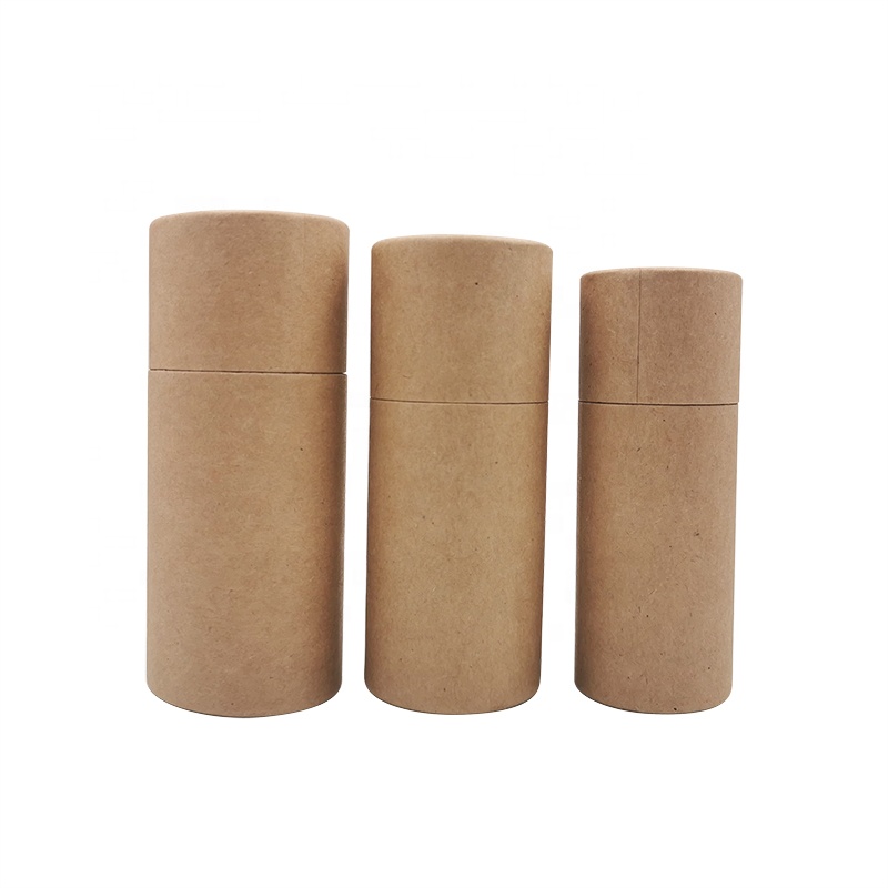 Custom printing logo essential oil packaging boxes recycled round paper tube cylinder packaging with paper lid