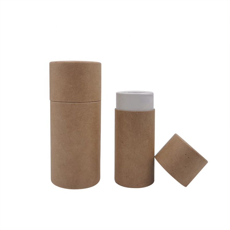 Custom printing logo essential oil packaging boxes recycled round paper tube cylinder packaging with paper lid
