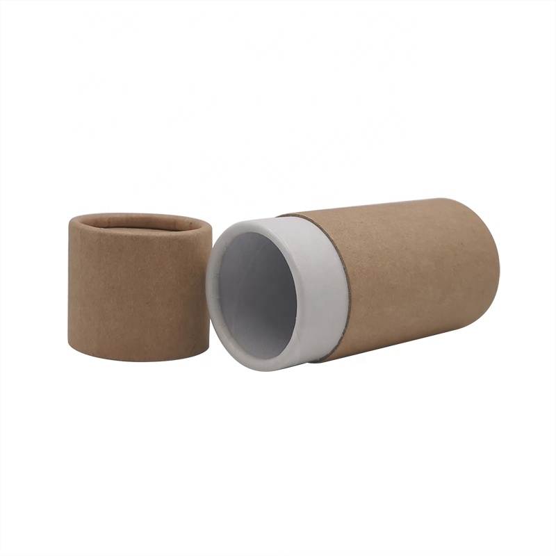 Custom printing logo essential oil packaging boxes recycled round paper tube cylinder packaging with paper lid
