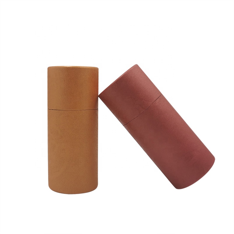 Custom printing logo essential oil packaging boxes recycled round paper tube cylinder packaging with paper lid