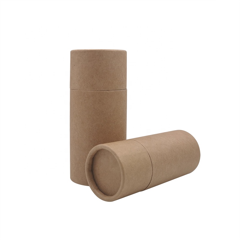 Custom printing logo essential oil packaging boxes recycled round paper tube cylinder packaging with paper lid