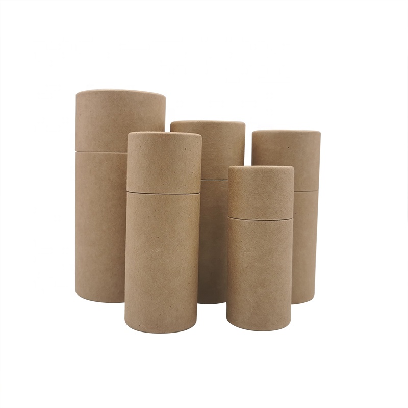 Custom printing logo essential oil packaging boxes recycled round paper tube cylinder packaging with paper lid