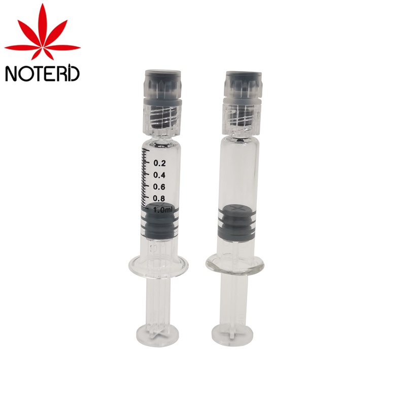 Custom printing prefilled cbd oil packaging 1ml glass syringe with luer lock