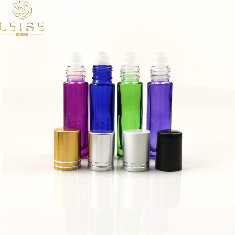 Custom private bamboo glass roll on bottle 8ml 10ml roll on perfume oil bottle with bamboo cap roller ball for essential oil