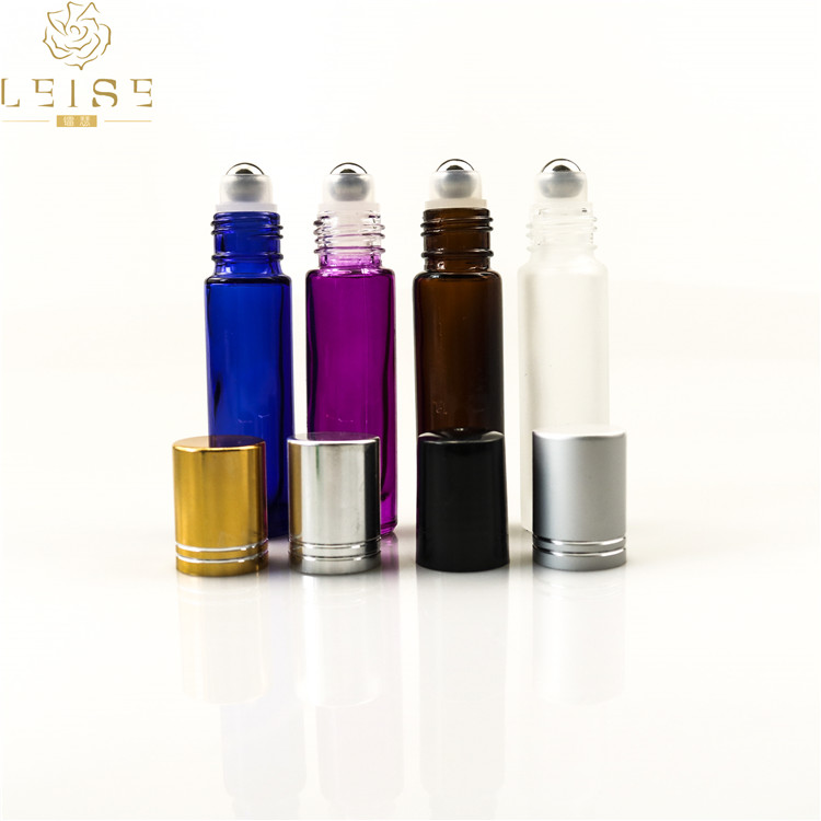 Custom private bamboo glass roll on bottle 8ml 10ml roll on perfume oil bottle with bamboo cap roller ball for essential oil