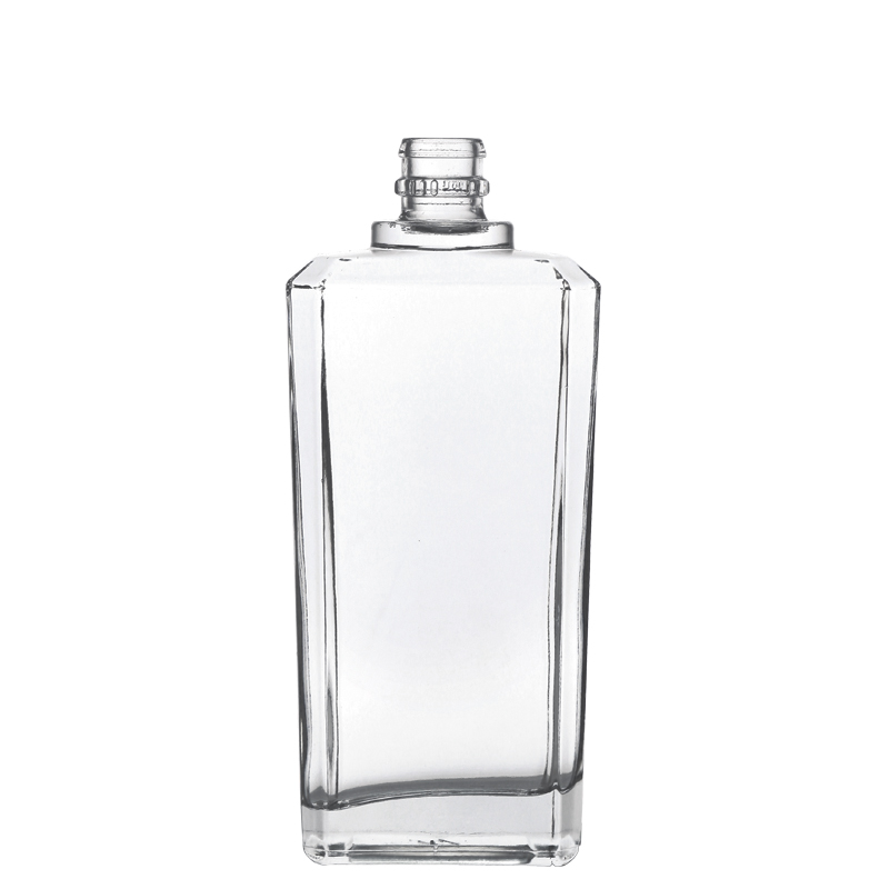 Custom rectangular shape whiskey glass bottle 500ml