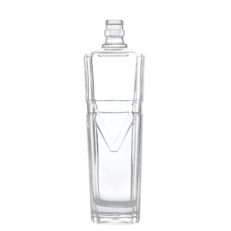 Custom rectangular shape whiskey glass bottle 500ml