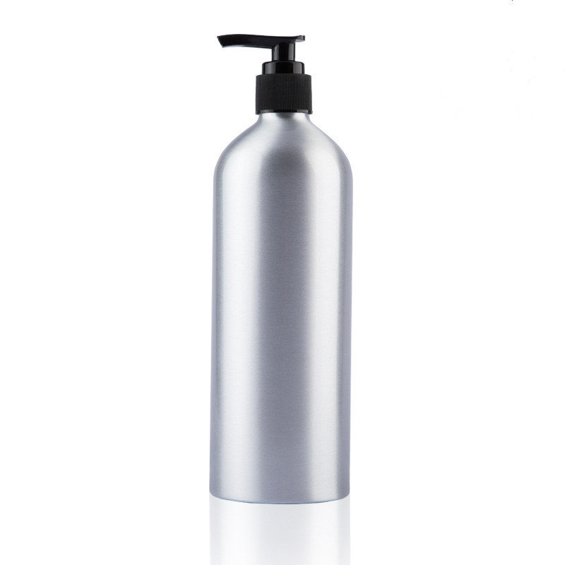 Custom recycle cosmetic aluminum shampoo screw pump spray bottle