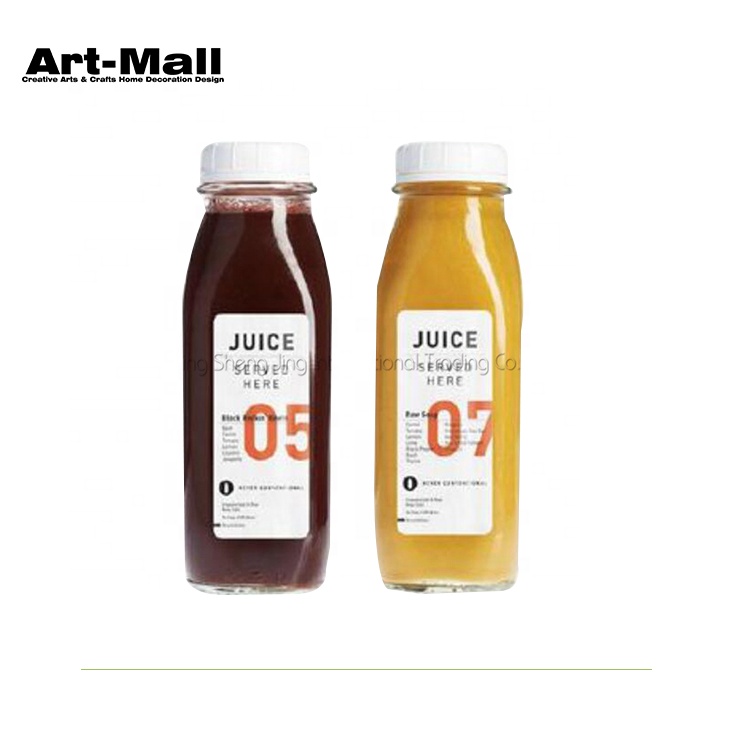 Custom round shape double fancy glasses fruit glass juice bottle