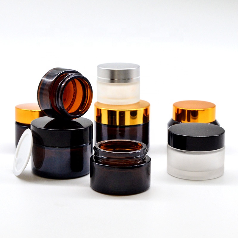 Custom silk printing round cream jar cosmetic jar 30 ml cheap cosmetic glass jar