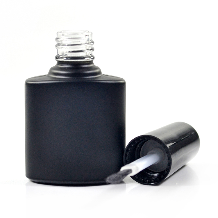 Custom size 5ml 7ml 9ml 10ml 11ml 13ml 14ml 17ml empty uv gel nail polish glass bottle with black plastic cap and brush
