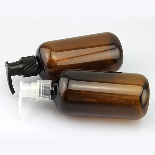 Custom size cosmetic packaging pet plastic lotion bottles with pump